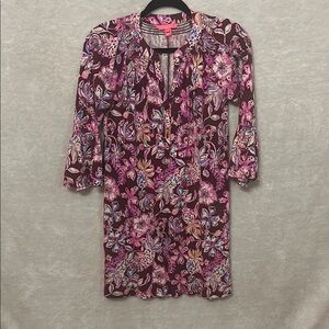 Lilly Pulitzer Pink & Purple Knit Bishop Sleeve Dress
